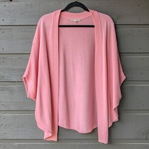 NWOT Joan Vass Studio Soft Pink Knit Cocoon Cardigan Sweater Size Large Cashmere